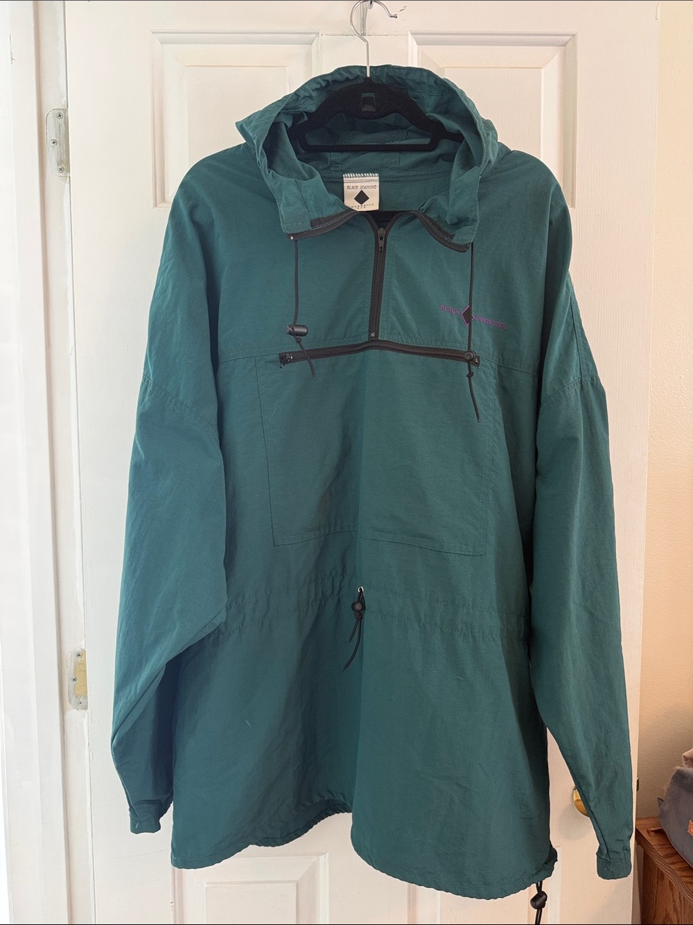Men’s Black Diamond Vintage Anorak Pullover 
Jacket Windbreaker, XL, Green